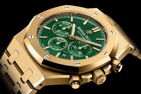 audemars piguet gold royal oak green|audemars piguet royal oak vintage.